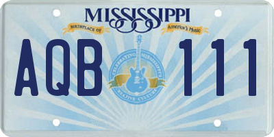 MS license plate AQB111