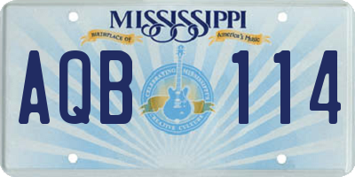 MS license plate AQB114