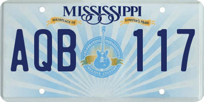 MS license plate AQB117