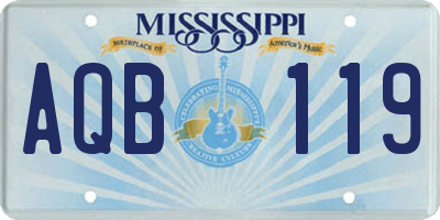 MS license plate AQB119