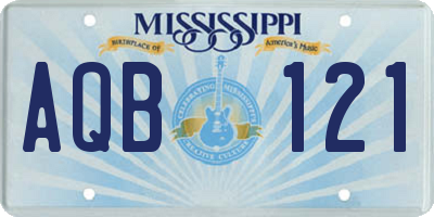 MS license plate AQB121