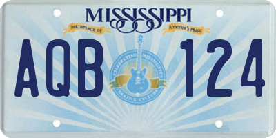 MS license plate AQB124