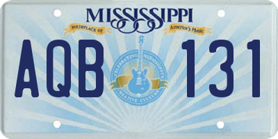 MS license plate AQB131