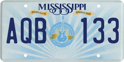 MS license plate AQB133