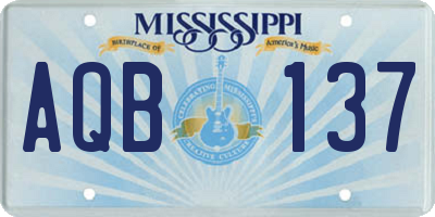 MS license plate AQB137
