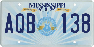 MS license plate AQB138