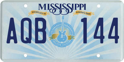 MS license plate AQB144