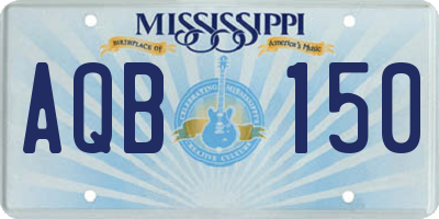 MS license plate AQB150