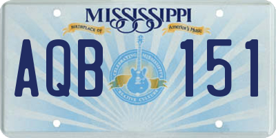 MS license plate AQB151