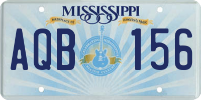 MS license plate AQB156