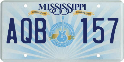 MS license plate AQB157