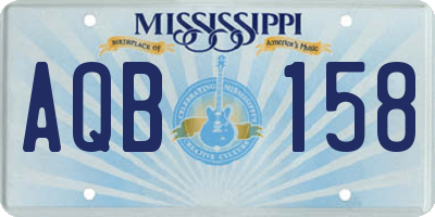 MS license plate AQB158