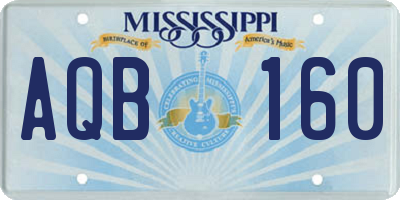 MS license plate AQB160
