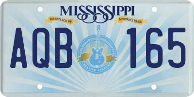 MS license plate AQB165