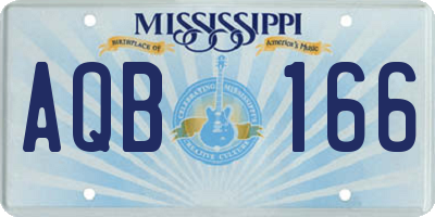 MS license plate AQB166