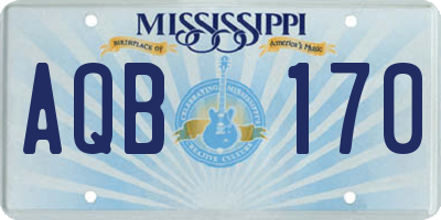 MS license plate AQB170