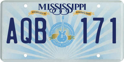 MS license plate AQB171
