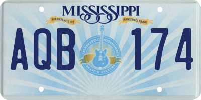 MS license plate AQB174