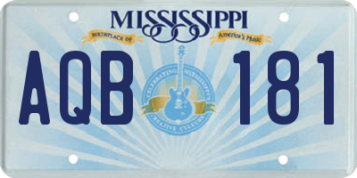 MS license plate AQB181