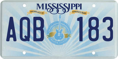 MS license plate AQB183