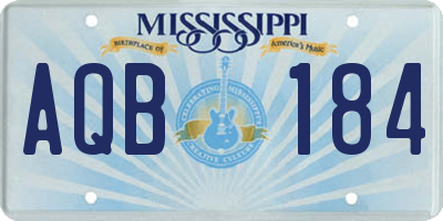 MS license plate AQB184