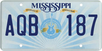 MS license plate AQB187