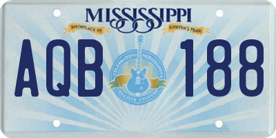MS license plate AQB188
