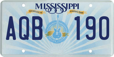MS license plate AQB190