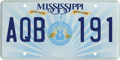 MS license plate AQB191