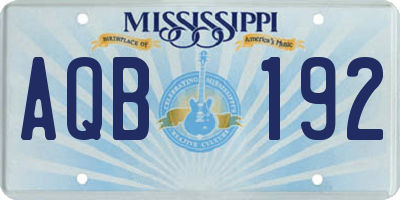 MS license plate AQB192