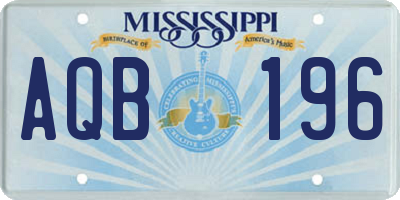 MS license plate AQB196