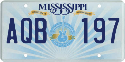 MS license plate AQB197