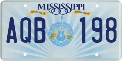 MS license plate AQB198