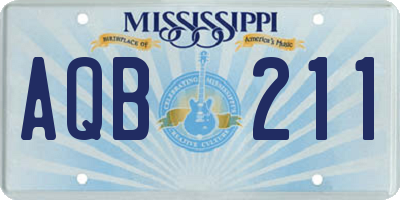 MS license plate AQB211