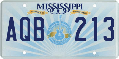 MS license plate AQB213