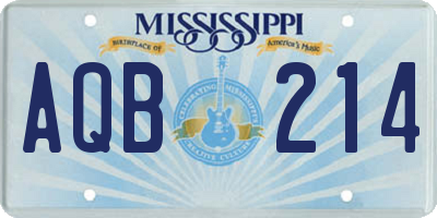 MS license plate AQB214