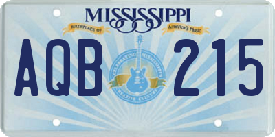 MS license plate AQB215