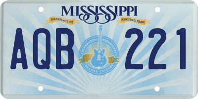MS license plate AQB221