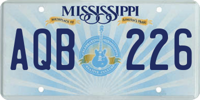 MS license plate AQB226