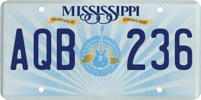 MS license plate AQB236