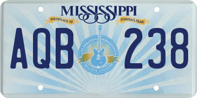 MS license plate AQB238