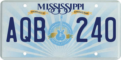 MS license plate AQB240