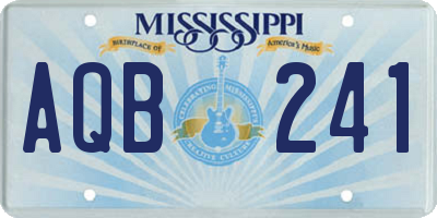 MS license plate AQB241