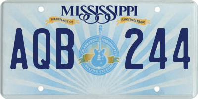 MS license plate AQB244