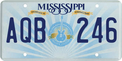 MS license plate AQB246