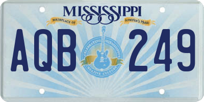 MS license plate AQB249