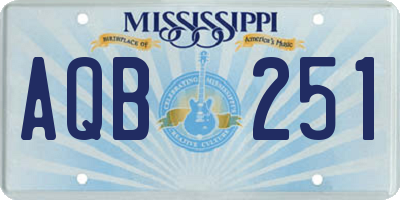 MS license plate AQB251