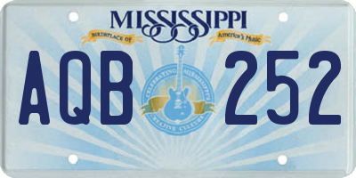 MS license plate AQB252