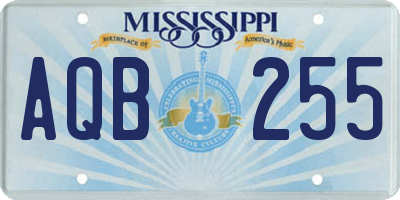 MS license plate AQB255