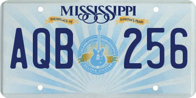 MS license plate AQB256